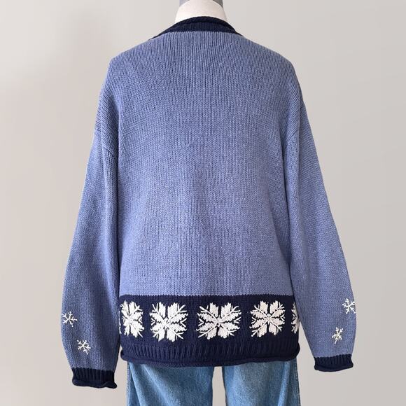 Vintage Angora Wool Blend Christmas Cardigan Sweater 2X Embroidered Grandmacore - Picture 7 of 10